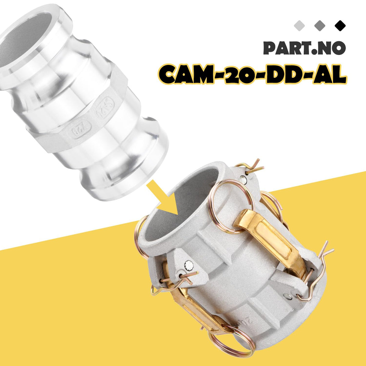 DD2020 Type DD Cam and Groove Spool Coupler(CAM-20-DD-AL)