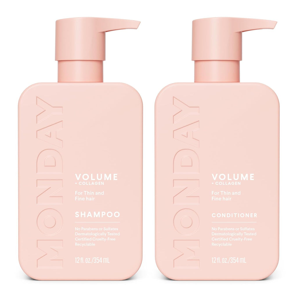 Volume Shampoo + Conditioner Set (2 Count) 12 oz. For Thin, Fine, and Oily Hair Made with Coconut Oil, Ginger