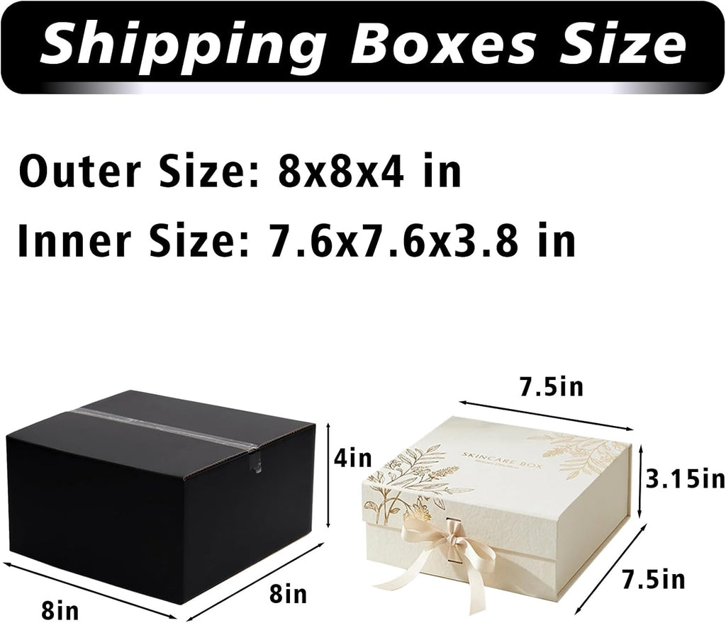 8x8x4 Black Shipping Boxes, 30 Pack Medium Mailer & Packaging Boxes for Small Business, Heavy Duty Corrugated