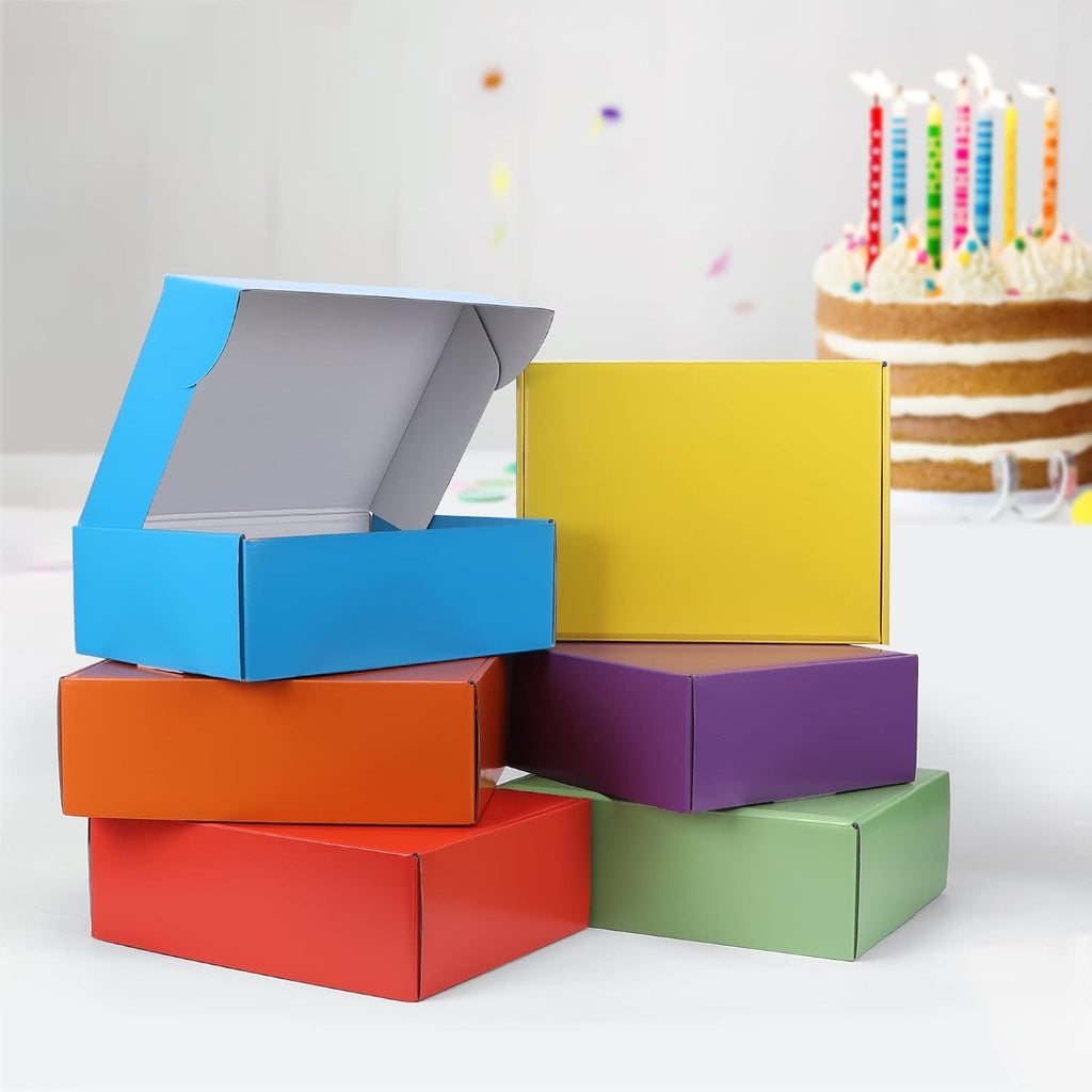 18 Pack 12x9x4 in Cardboard Shipping Boxes, 6 Colors Gift Box