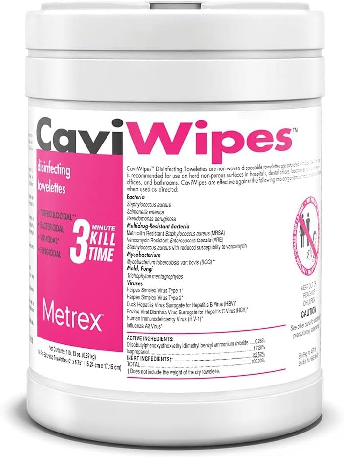 CaviWipes Disinfecting Wipes, 6x6.75 In, 160 Ct