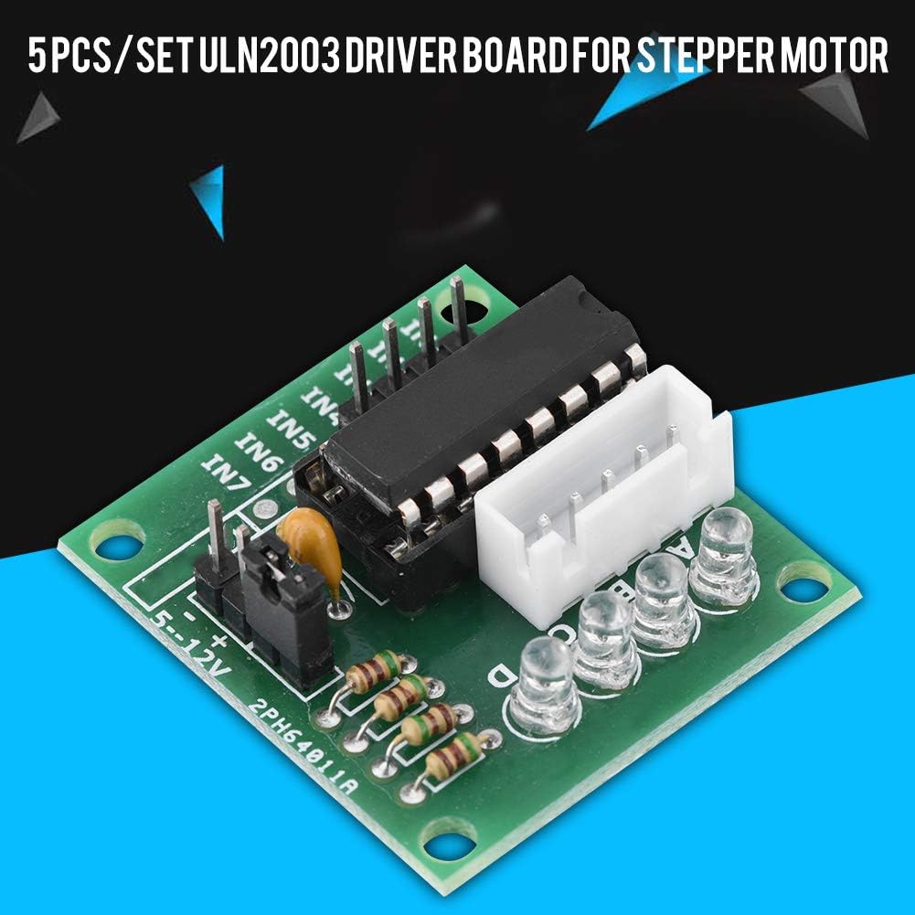 YWBL-WH 5 Pack ULN2003 Stepper Motor Driver Boards Module for 4 Phase Step Motors