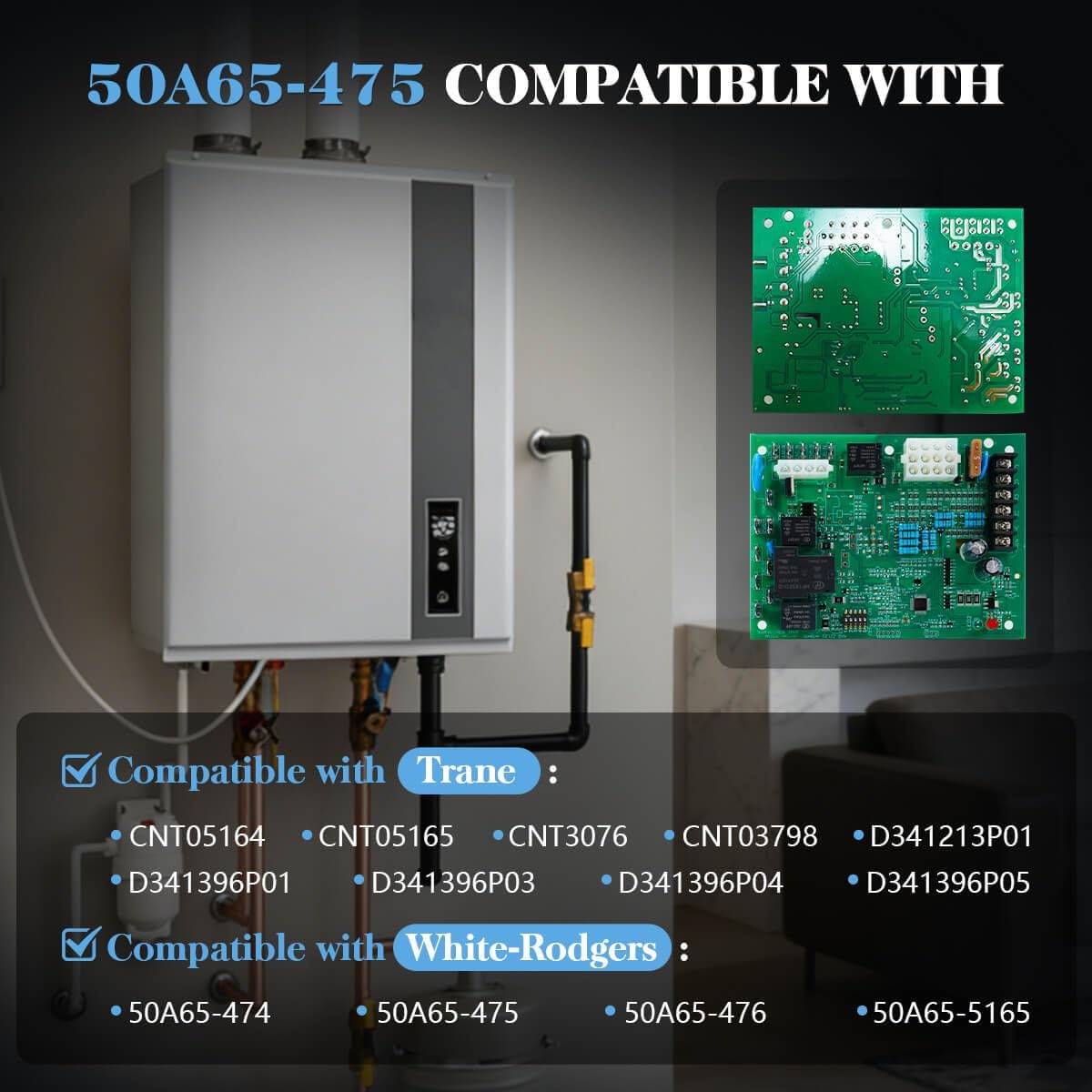 50A65-475 Furnace Control Board Compatible with Trane Replaces D341396P01