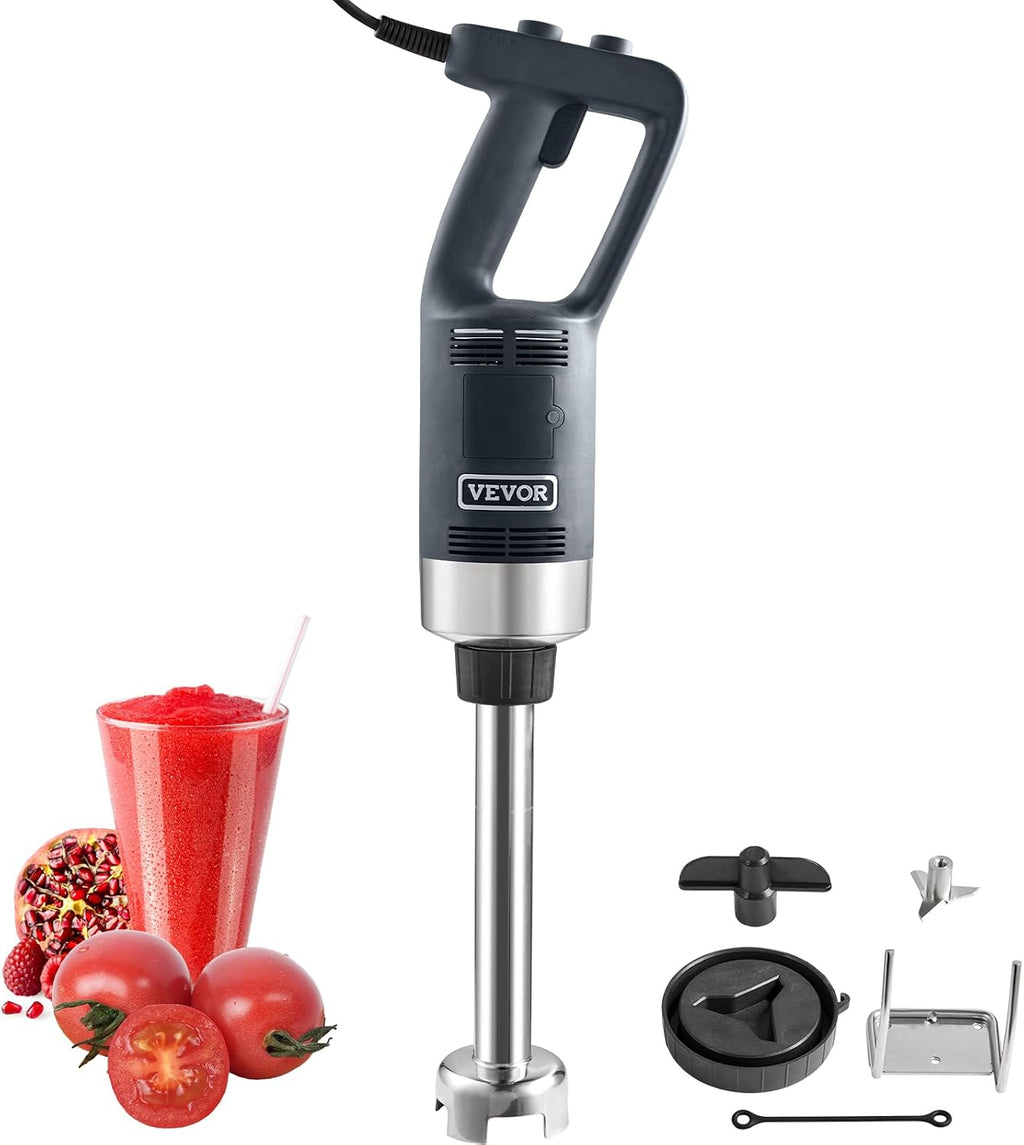 Commercial Immersion Blender, 750W, 12" Heavy Duty Hand Mixer, Variable Speed, 304 Stainless Steel Blade, Multi-Purpose