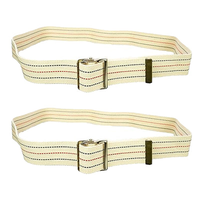 Gait Belt with Metal Buckle, 2 Pack, 2" Wide, 54" Long Heavy Duty Gait Transfer Belt, Essential Walking and Transport