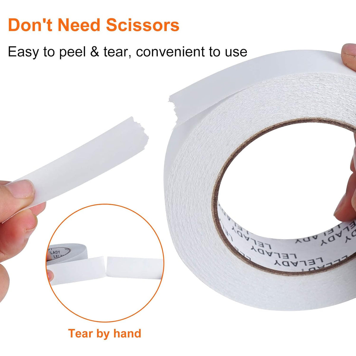 Double Sided Tape 1 Inch x 40 Yards- 2 Rolls