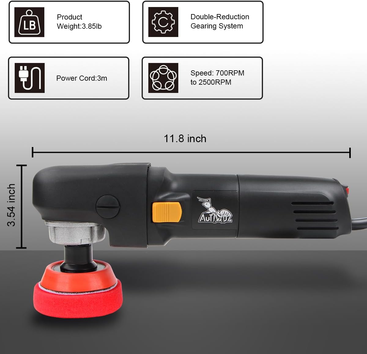 Mini Buffer Polisher, Car Polisher Waxer, 600W Rotary Polisher Machine with 33Pcs Polishing Kit, with 1" /2" /3" Base