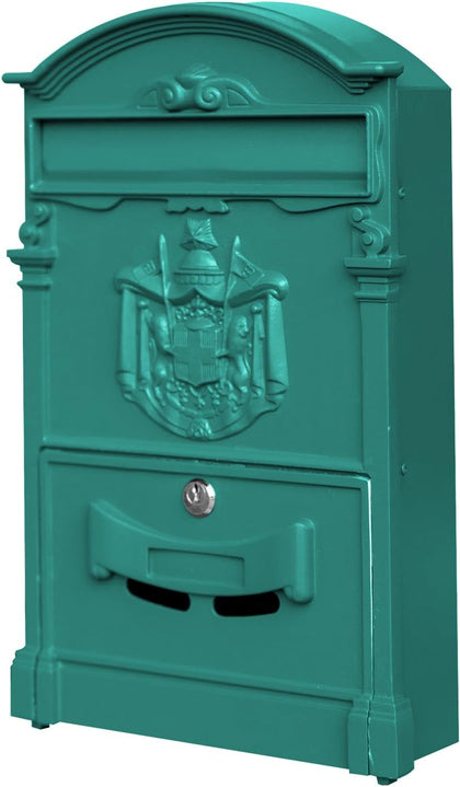 Wall-Mount Mailbox, Vintage Rust Resistant House Mailbox, Galvanized Steel Drop Mailboxes for Outside, Metal Post