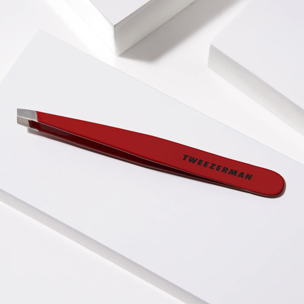 Slant Tweezer – Tweezerman Tweezers for Eyebrows Signature Red