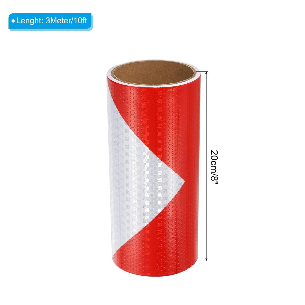 Reflective Tape 8" x 10 FT Waterproof High Visibility Red White
