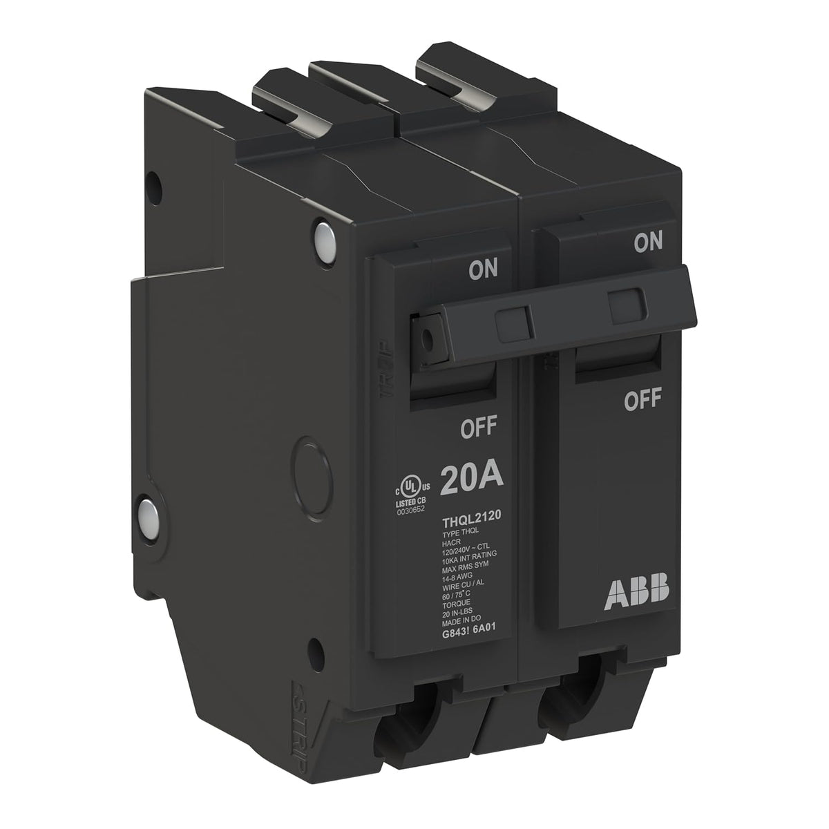 ABB Q-Line THQL2120 • Circuit Breaker • 20 Amp Double Pole Breaker