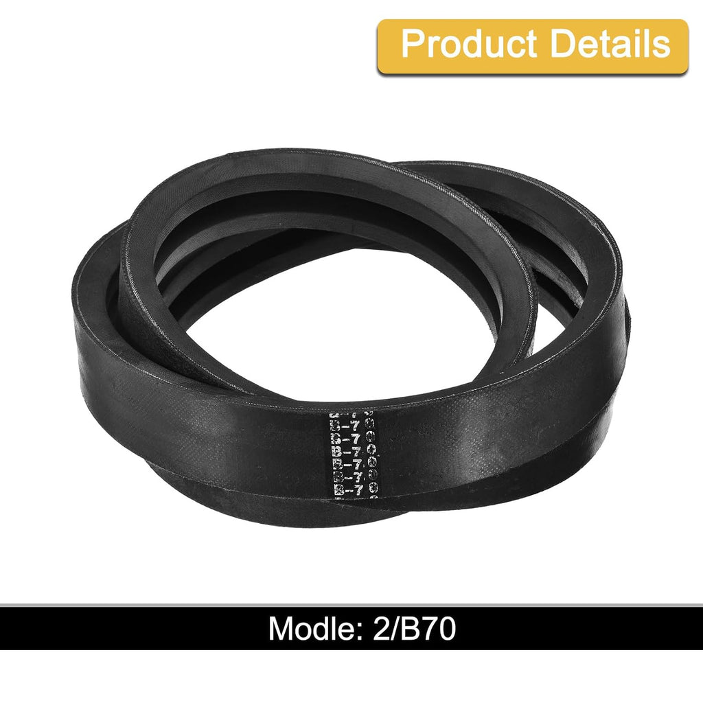 uxcell 2/B70 Classic Wrapped 2 Banded 73" Outer Circ B Profile V-Belt