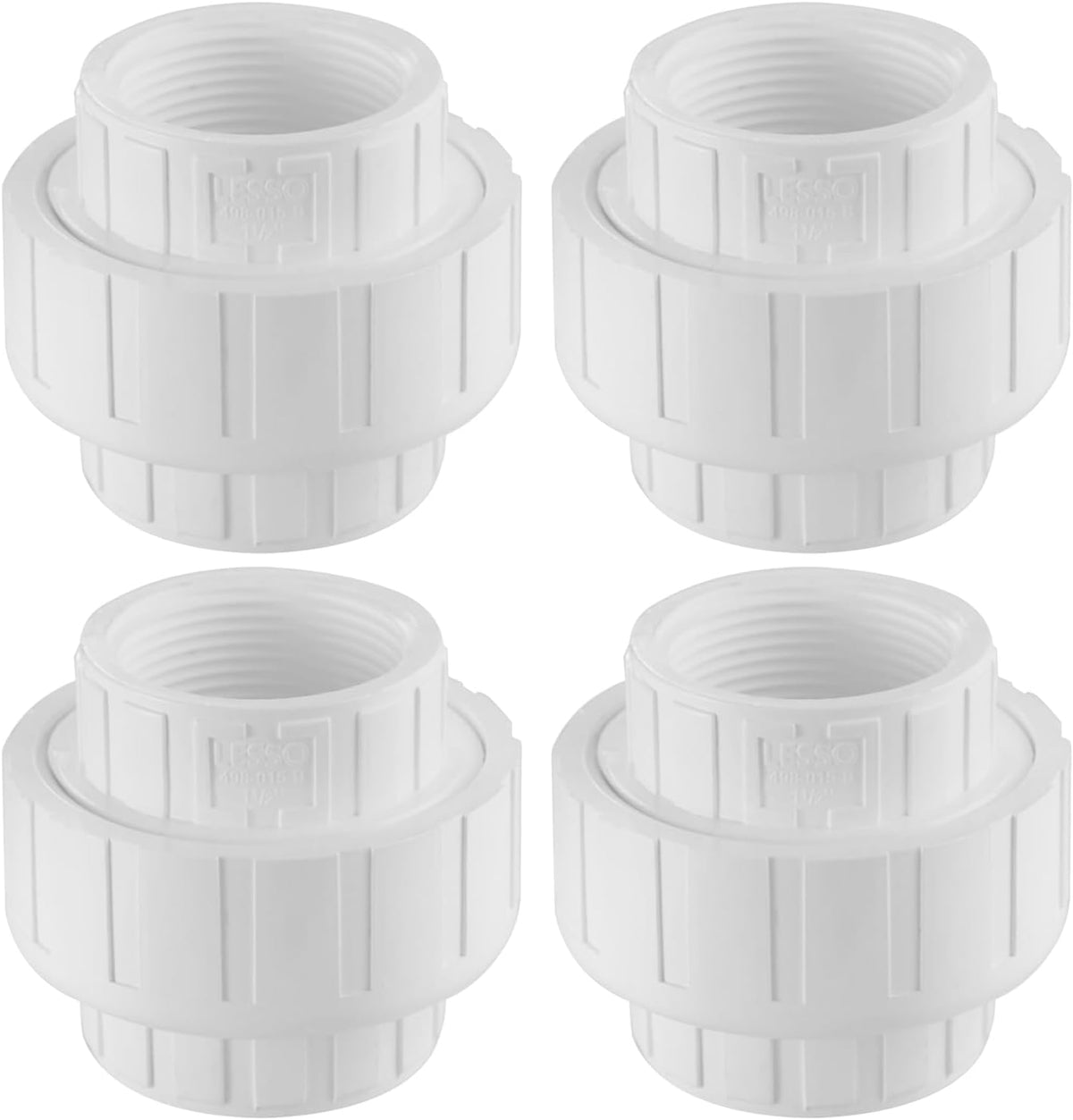LESSO 4PCS 1/2 inch PVC Female Thread Union, White
