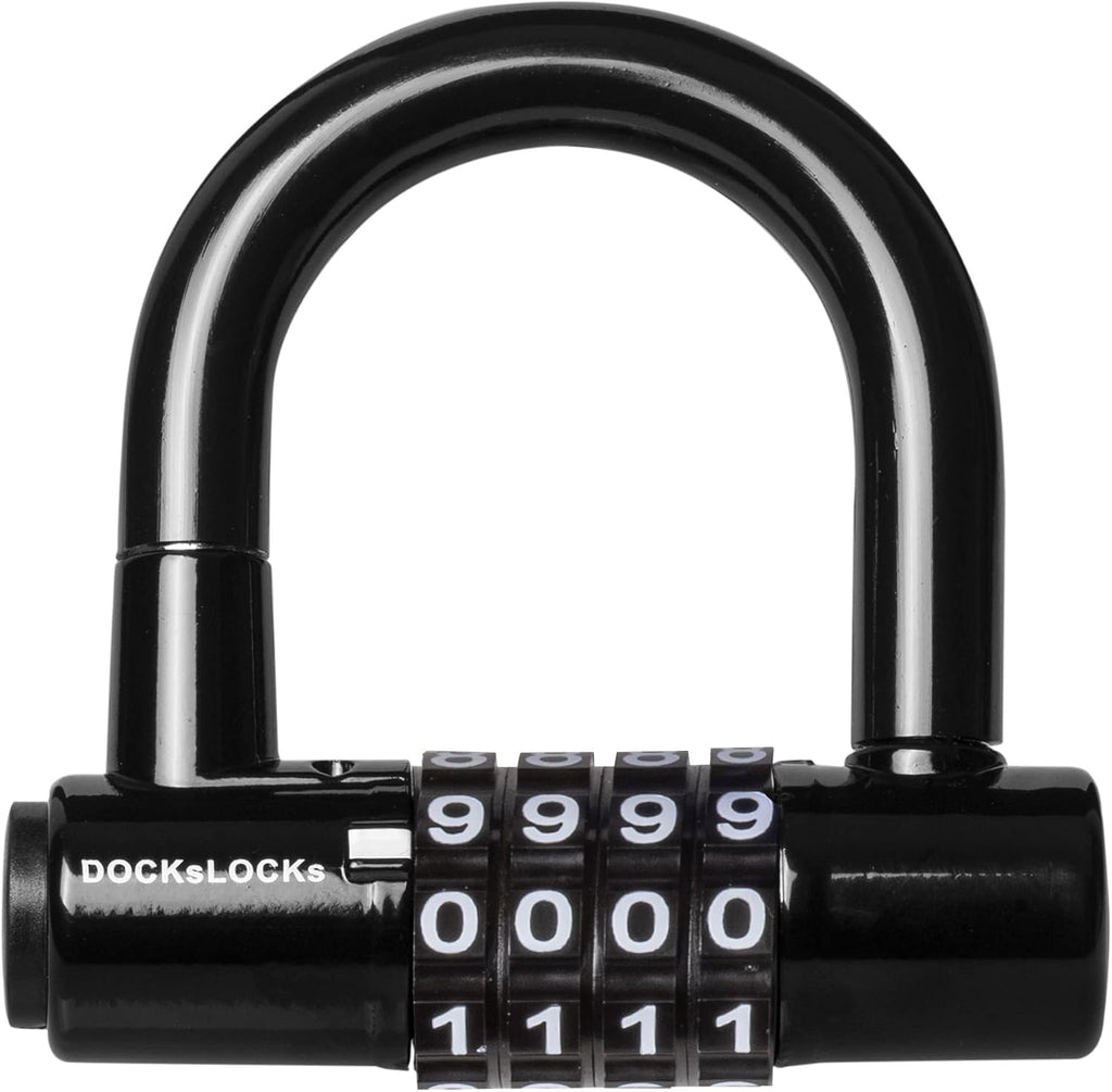 Compact Heavy Duty Weather Resistant Padlock Style U-Lock | Portable, Anti-Theft, Resettable Combination, Keyless