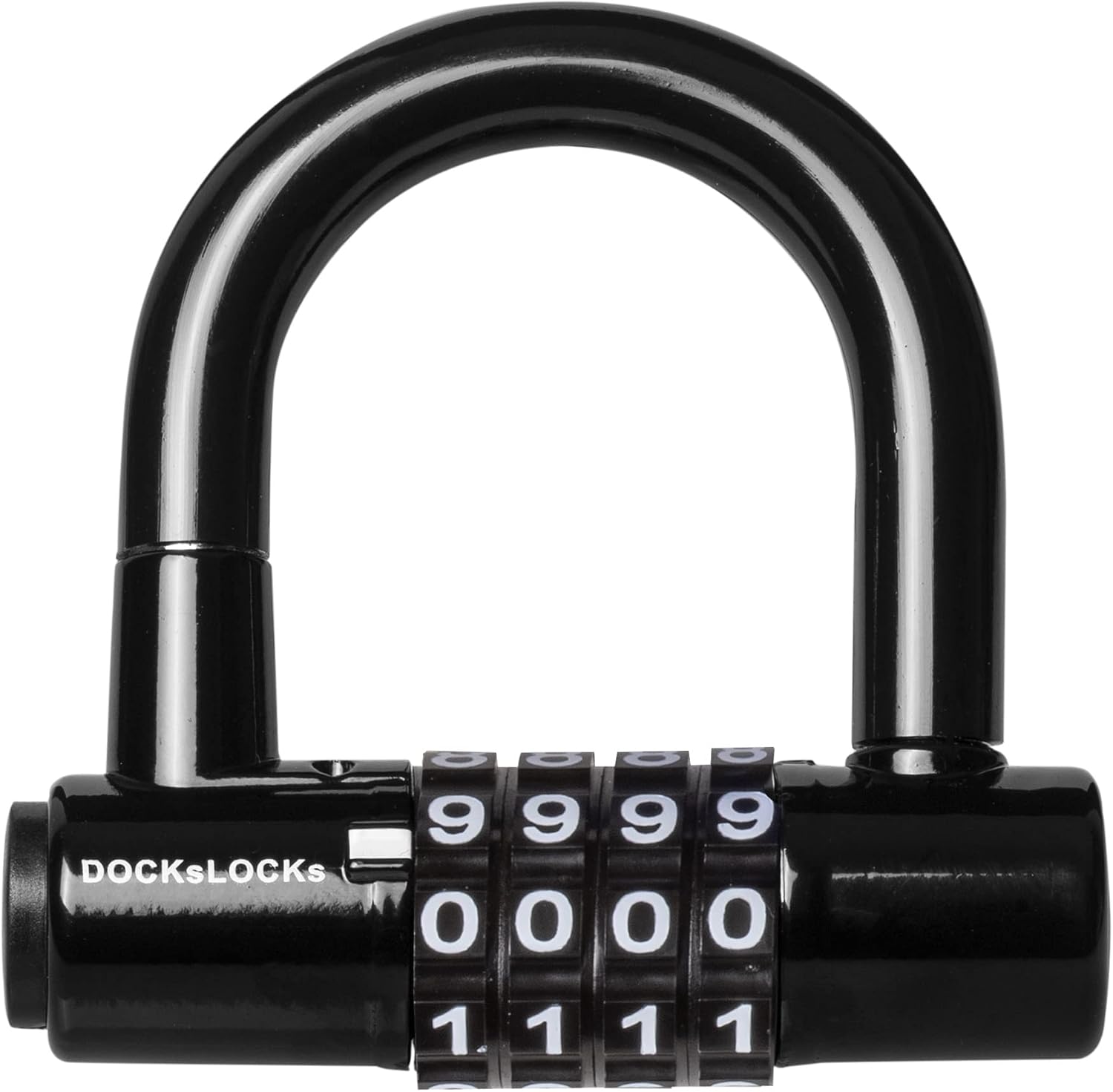 Compact Heavy Duty Weather Resistant Padlock Style U-Lock | Portable, Anti-Theft, Resettable Combination, Keyless
