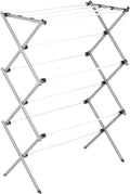 Deluxe Metal Collapsible Clothes Drying Rack, 50 lbs, 29" x 14.2" x 42.1", White & Grey