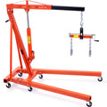 Hydraulic Engine Hoist with Lever, 2 Ton/4400 LBS Heavy-Duty Cherry Picker Shop Crane, Foldable Engine Crane and