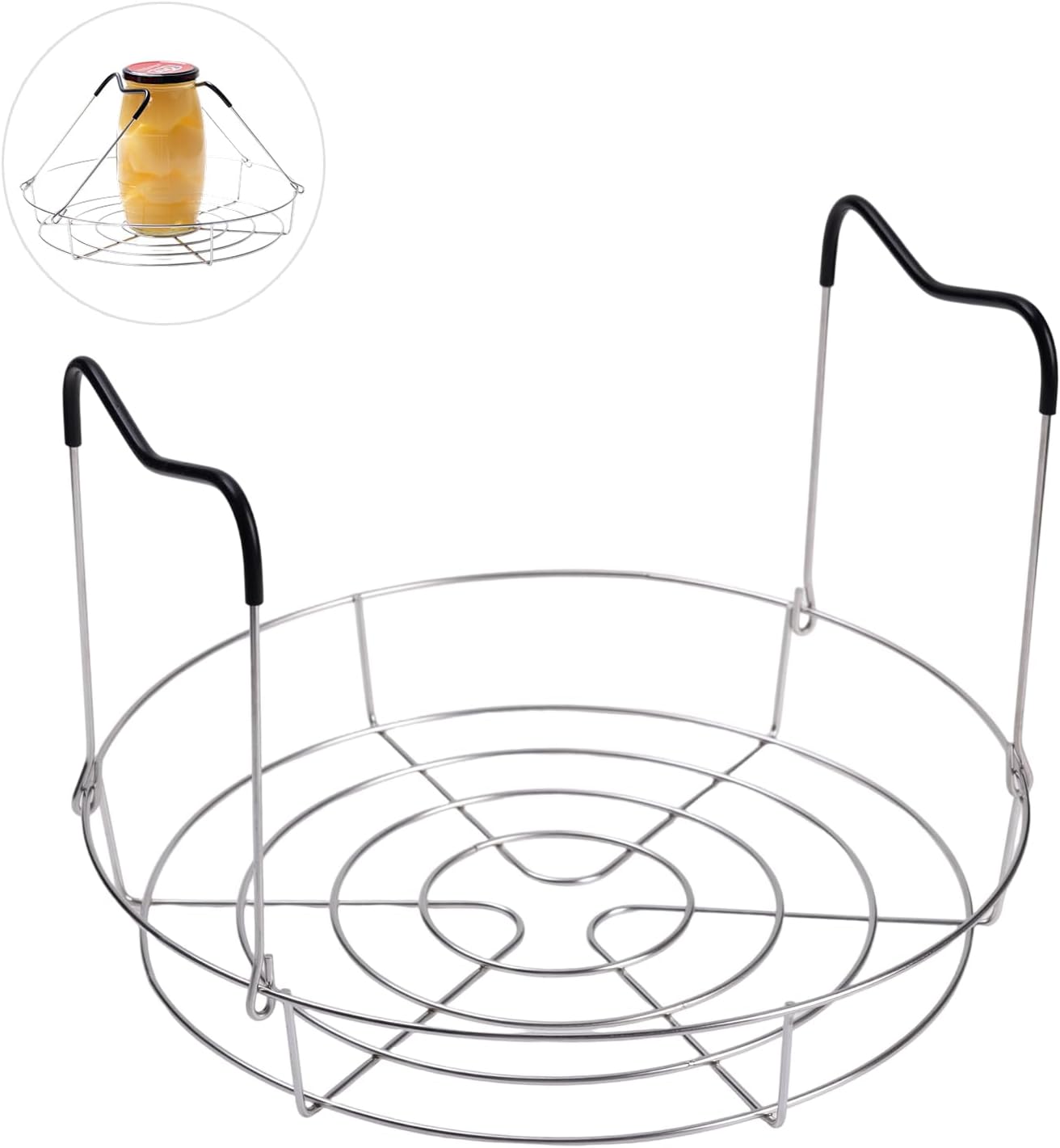 12in Stainless Steel Canning Rack, Heat Resistant Silicone Handles