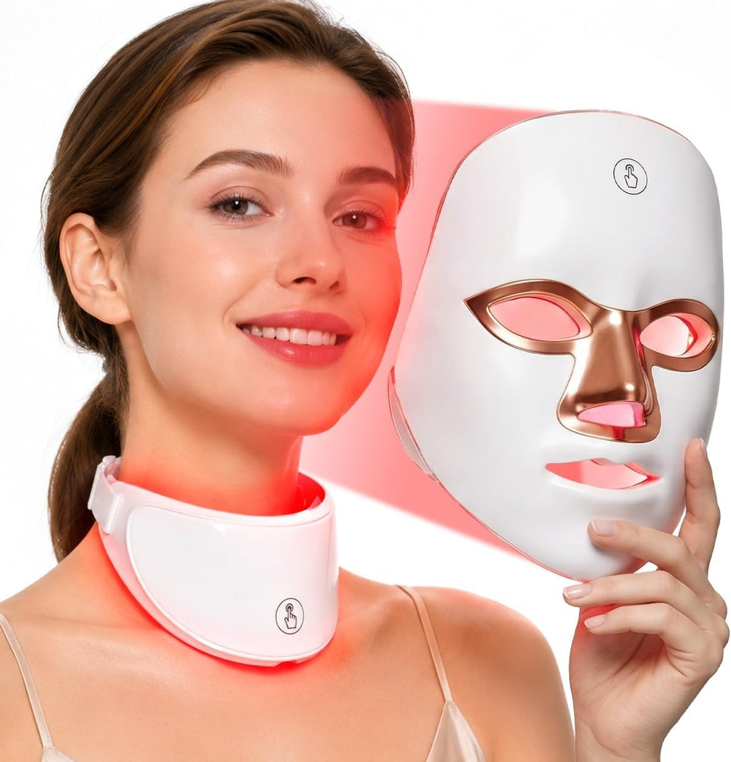 LED Face Mask for Wrinkles, Red Light Therapy for Face, Cordless NIR Red Light Therapy Mask with 7 Light Modes, 426