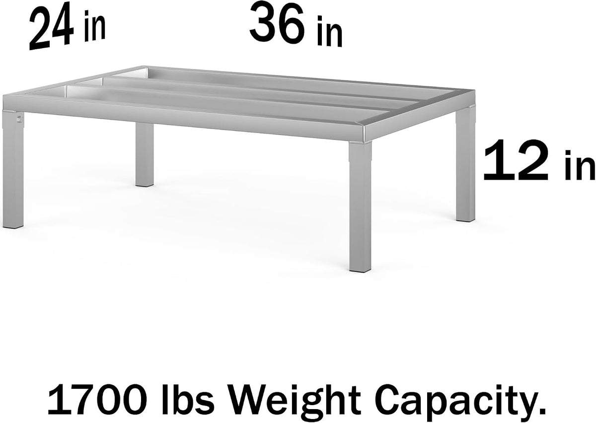 Aluminum Dunnage Rack 36" x 24" | 12" Off The Floor | 1200 Lbs Capacity