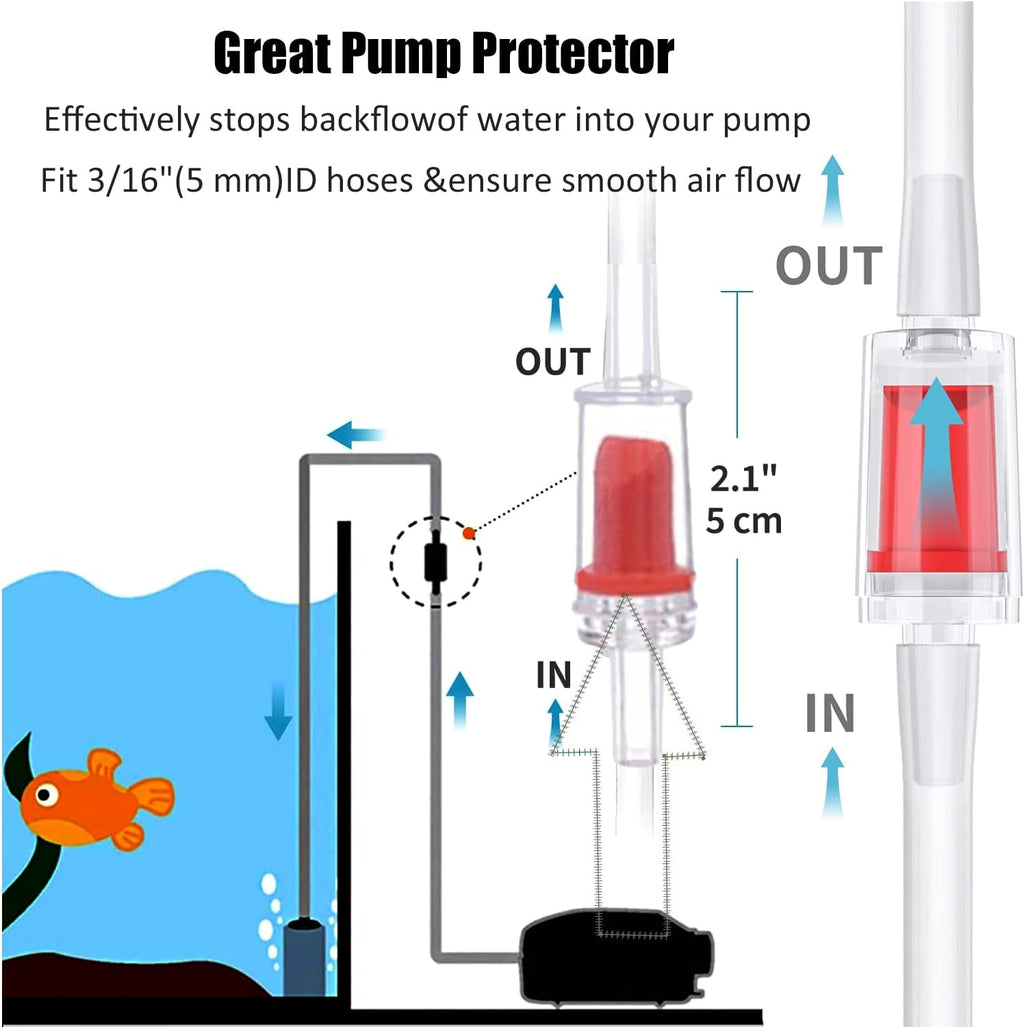 Aquarium Air Pump Accessories - Contains Airline Tubing, Control Valve, Air Stones, Connectors, Check Valves, Suction