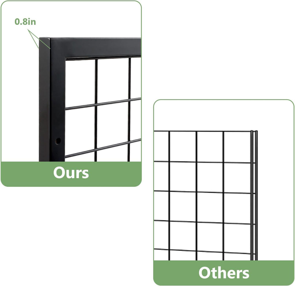 3 Packs Grid Wall Panels, Metal Black Wire Grid Panel, Gridwall Display Rack, Heavy Duty Gridwall Panels for Retail