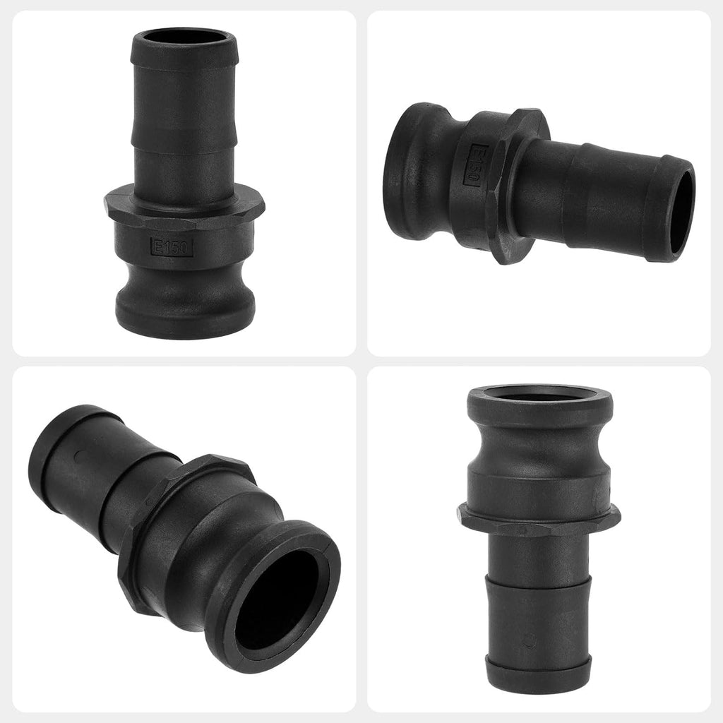 2Pcs Type E 1-1/2" x 1-1/2"Cam Lock Hose Fitting W/ 1.54" Hose Shank