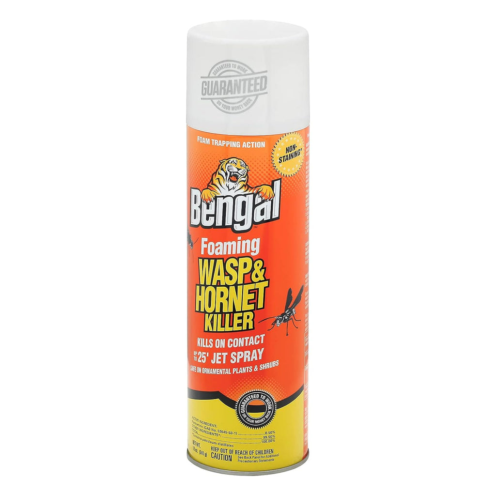 Foaming Wasp and Hornet Killer – Long Range Wasp & Hornet Spray with Foam Trapping Action – Non-Staining Outdoor Long