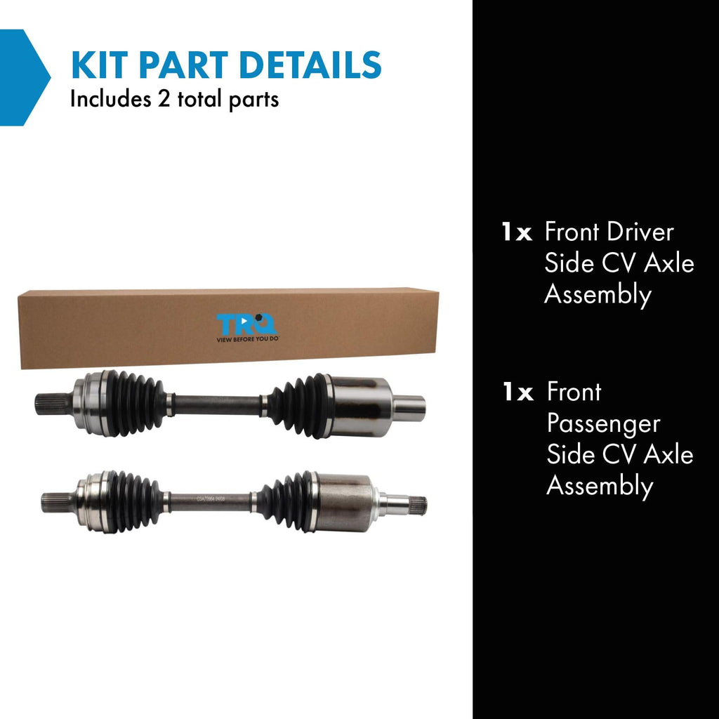 TRQ Front Driver and Passenger Side CV Axle Assembly Set 2 Piece