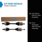 TRQ Front Driver and Passenger Side CV Axle Assembly Set 2 Piece