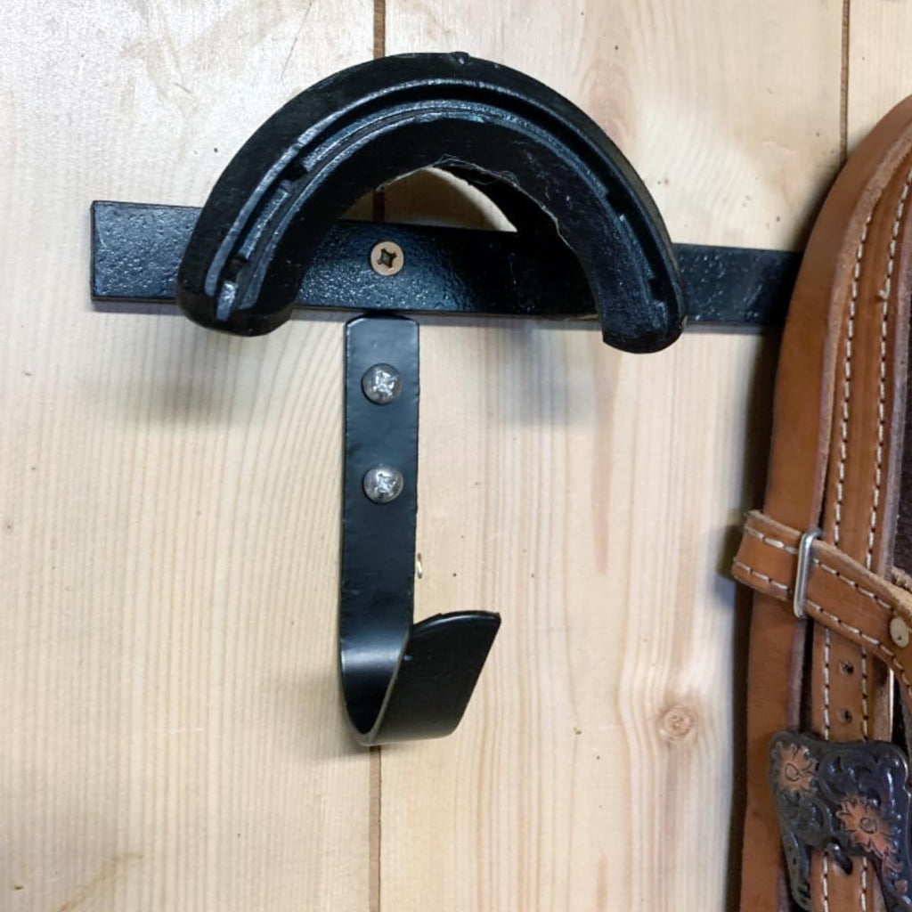 Steel Horse Stable Bridle Hangers Tack Room Hooks Black 5 Pack