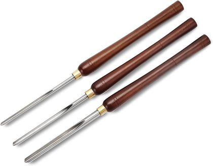 Woodturning Bowl Gouge Set, 3 Pieces 22.5” Wood Lathe Bowl Turning Tools, 1/4 Flute, 3/8 Flute, and 1/2 Flute, with