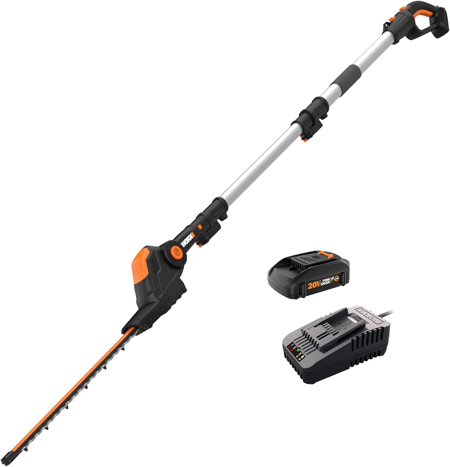 WG252 20V 2-in-1 Attachment Capable Hedge Trimmer