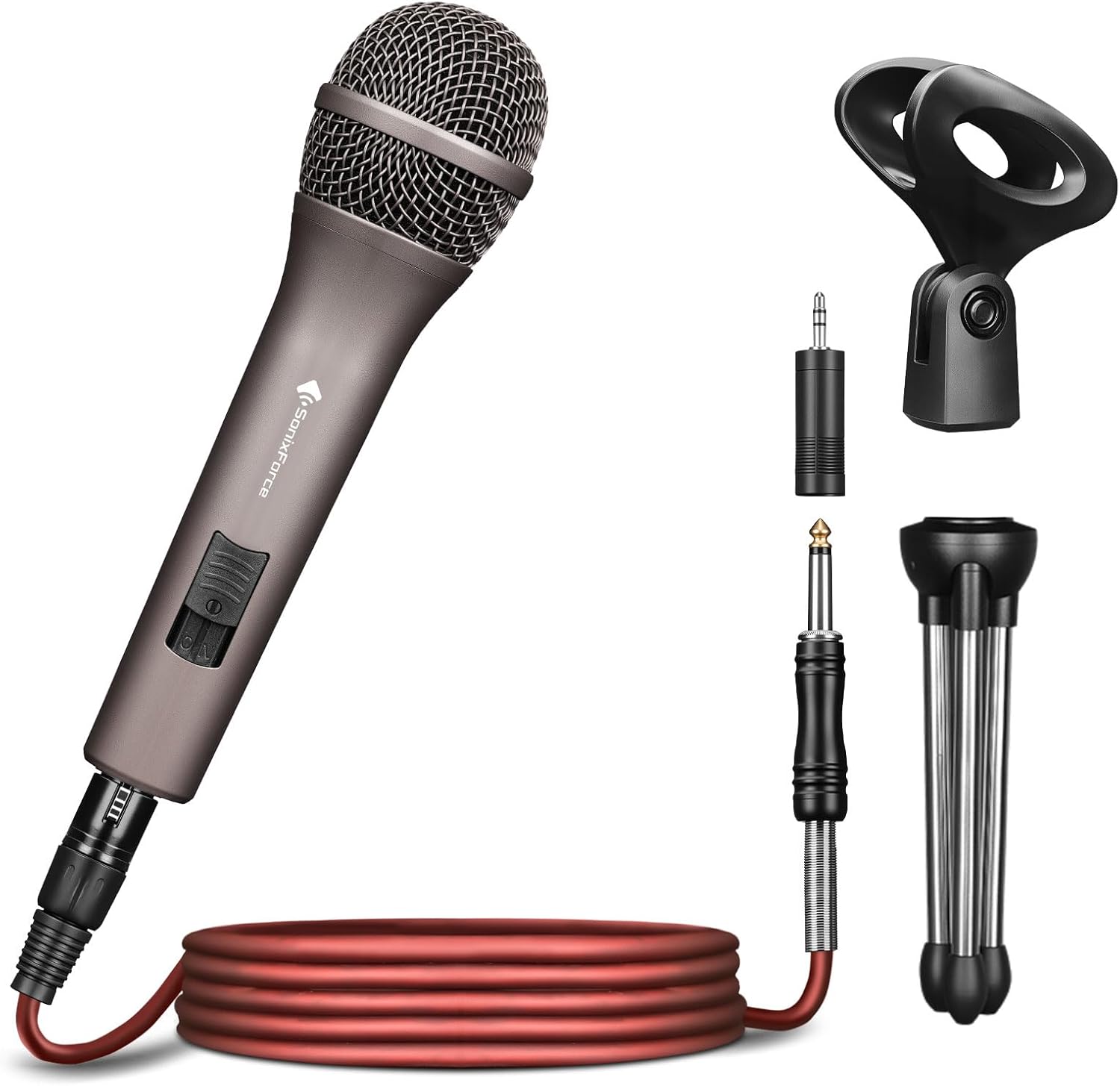 Professional Dynamic Microphone for Singing Karaoke Microphone with 16ft XLR to 1/4'' Audio Cable, Vocal Handheld Mic