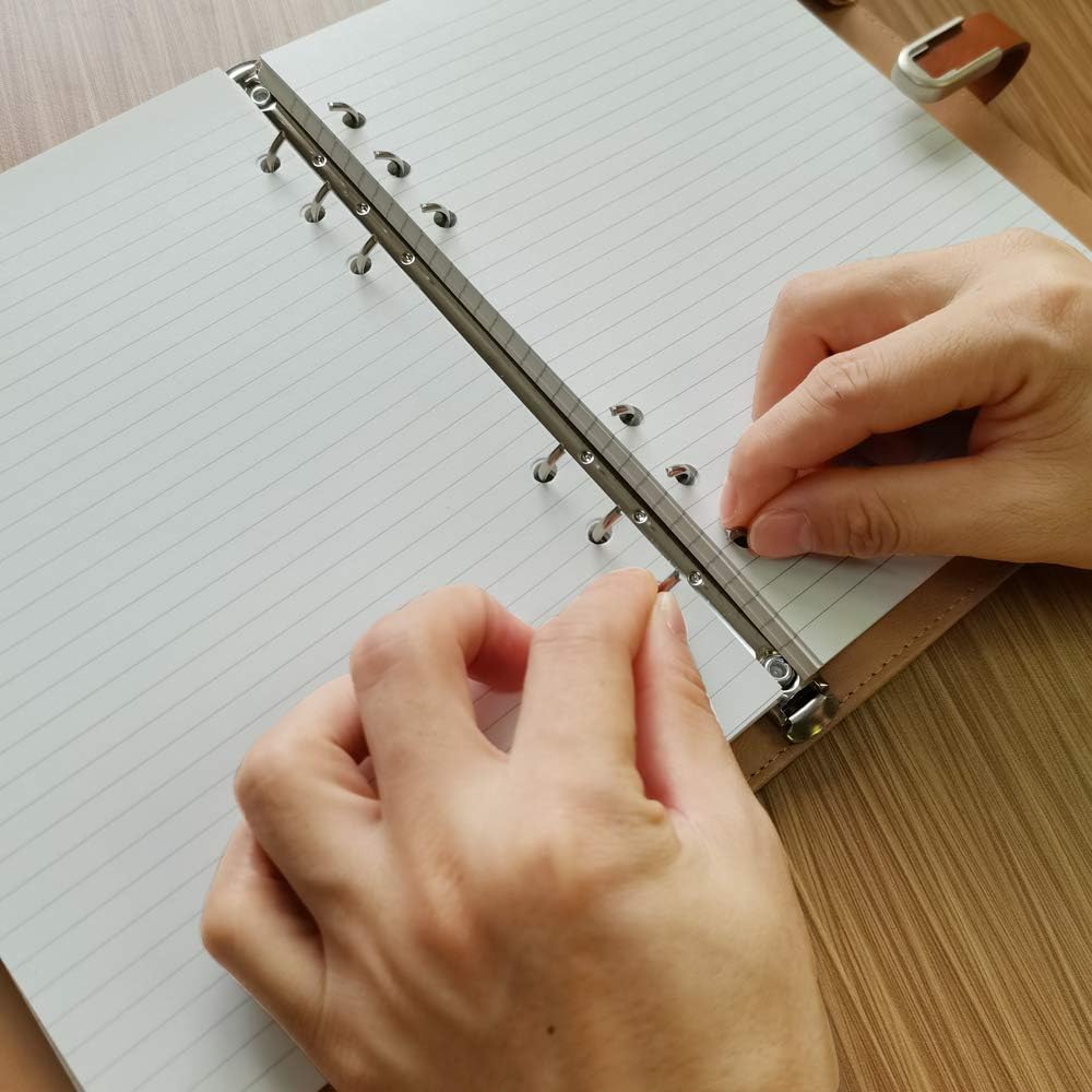 A5 Lined Paper, Refills for Filofax Planner, Organizer, Binders, 6 Hole Punched, 100 Sheets/200 Pages, 100gsm, White