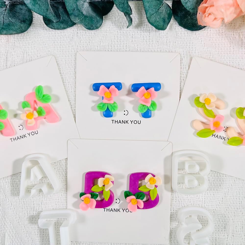 Alphabet Polymer Clay Cutters: 26 Pcs, Letter Designs for Polymer Clay Jewelry,Letter Clay Molds for DIY Custom Clay