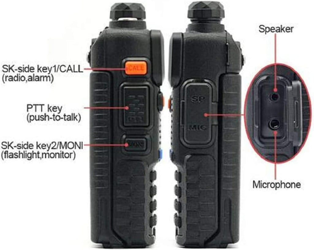 UV-5R Ham Radio Handheld, Dual Band Two Way Radio (Black) | 144-148MHz 420-450Mhz Walkie Talkie, 1800mAh Li-ion