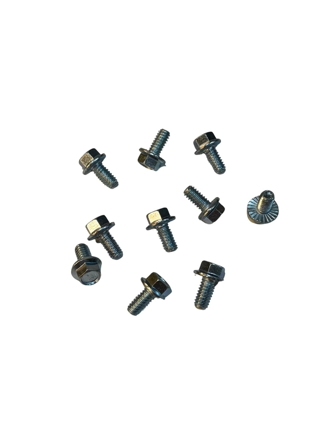 (100 Pieces) 1/4-20x1/2 Grade 5 Serrated Hex Flange Bolts Screws UNC Coarse Full Threads Zinc Clear Trivalent