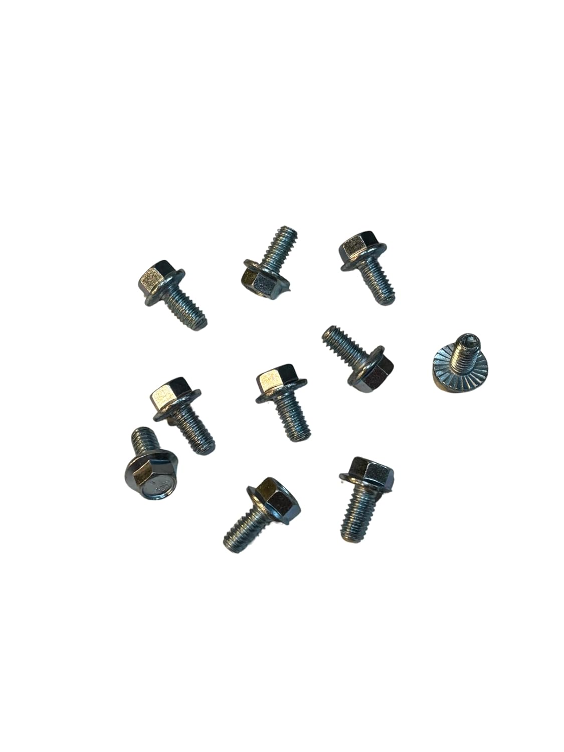 (100 Pieces) 1/4-20x1/2 Grade 5 Serrated Hex Flange Bolts Screws UNC Coarse Full Threads Zinc Clear Trivalent
