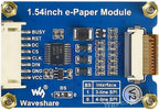 1.54 Inch E-Ink Display Module 200x200 SPI Interface e-Paper Screen Compatible with Raspberry Pi Arduino, Ultra Low Power Electronic Paper for Shelf Labels DIY Projects