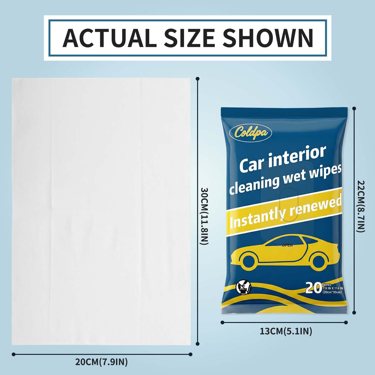 Car Cleaning Wipes, Multipurpose Vehicle Interior Surface Wipes, Soft Disposable Cleaning Cloth for Car Dashboard