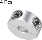 HARFINGTON 4pcs Double Split Shaft Collar for 8mm Shaft Set Screw Clamp-On Collars, 25mm OD, 10mm Width, for Stoppers, Position, Hold Timing Pulleys, Machine Tools, Industry, Anodization