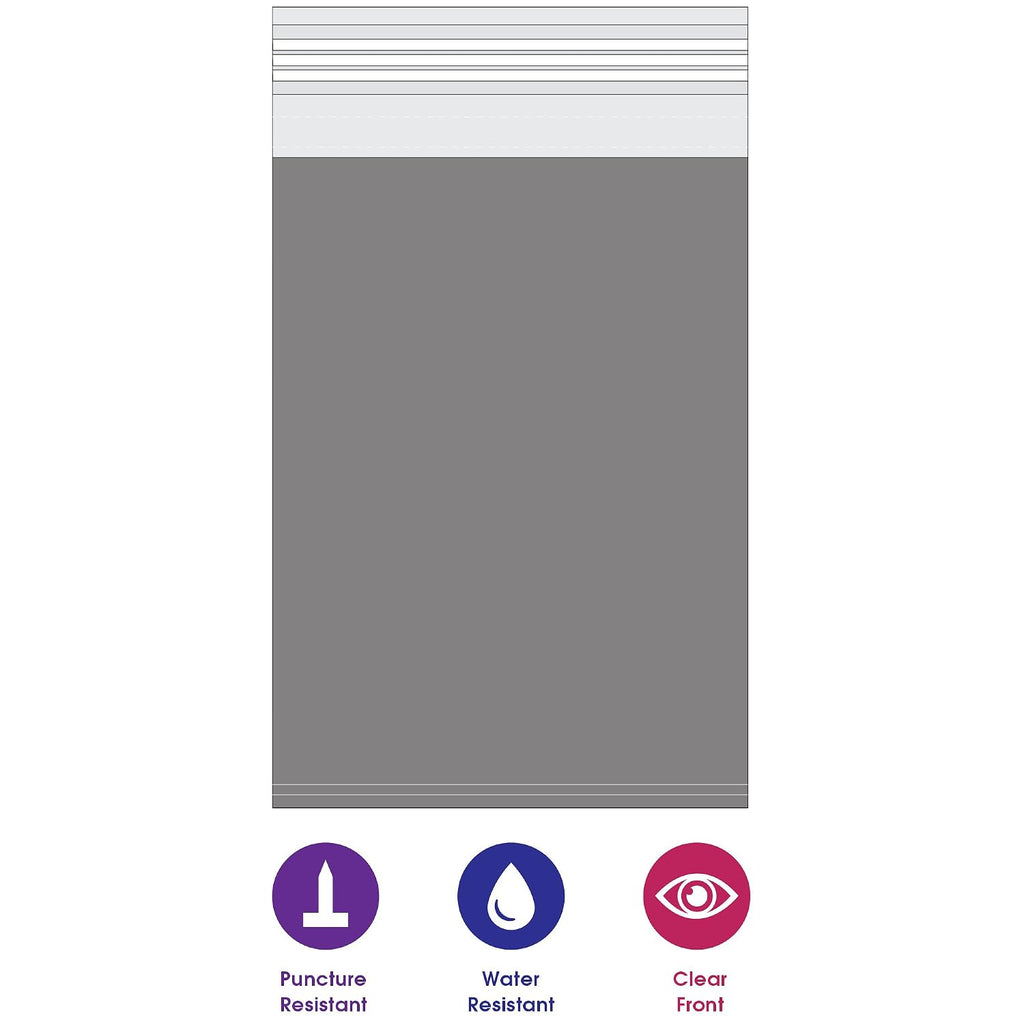 Clear View Poly Mailer Envelopes, 10" x 13", Clear/White, Self Seal, Waterproof and Puncture Resistant