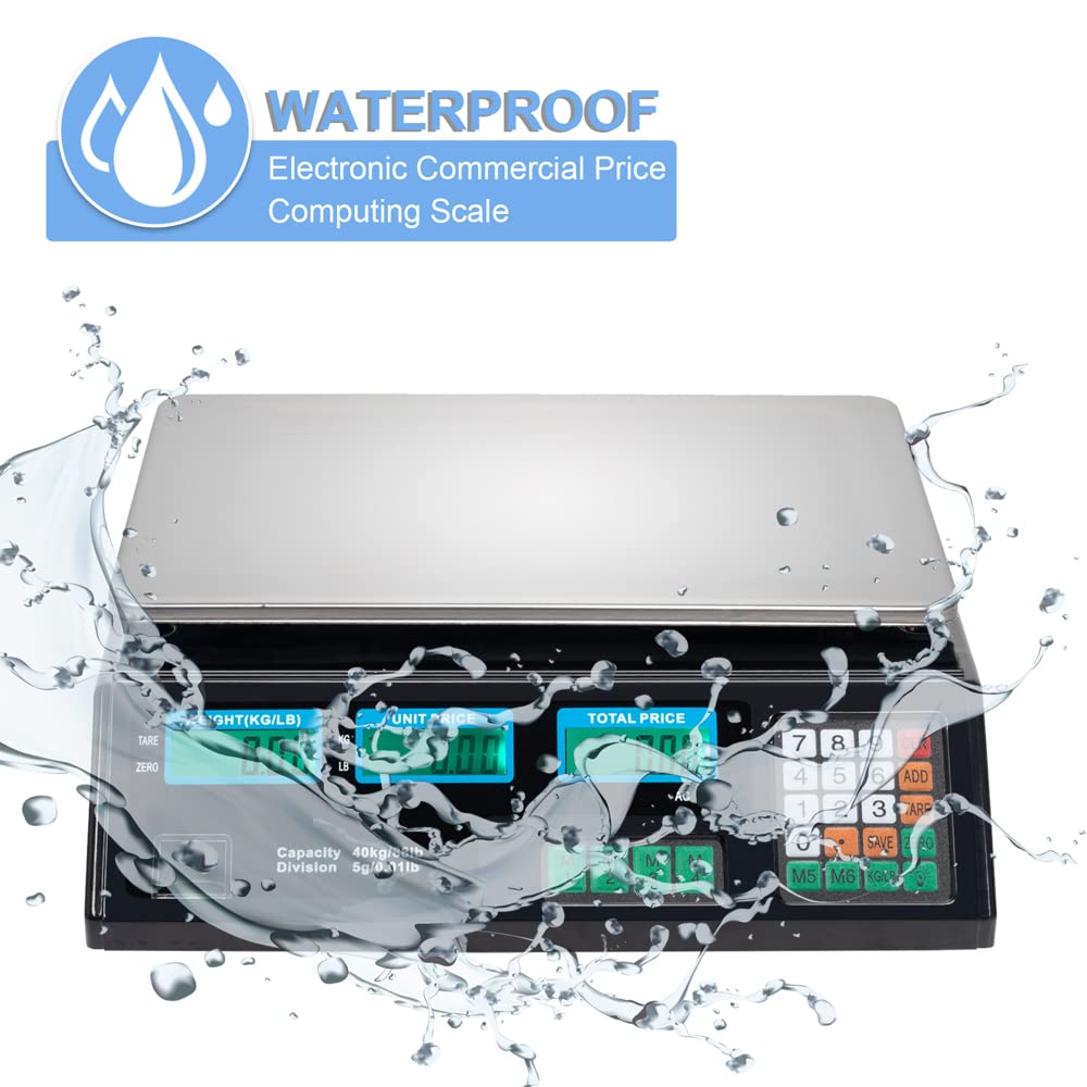 Price Computing Scale 40kg/5g Counting Scale Deli Scale Digital Pricing Weighing Scale Precise Market Scales kg/g/lb