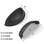 10 Pack 2-1/2" Drawer Pulls Matte Black Cabinet Cup Pulls Kitchen Hardware Cabinet Handles Drawer Handles Knobs 2.5