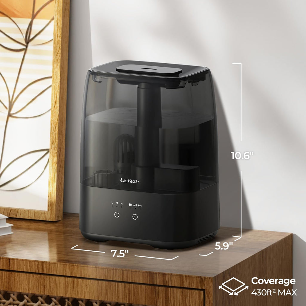Top Fill Humidifiers for Bedroom, 4.0L Tank Cool Mist Humidifiers for Large Room, 30H Runtime, 28dB Quiet Ultrasonic
