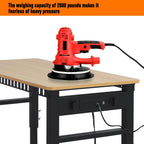 Adjustable Workbench w/Power Strip & Wheels, 48" 2000LBS, Rubber Wood Top