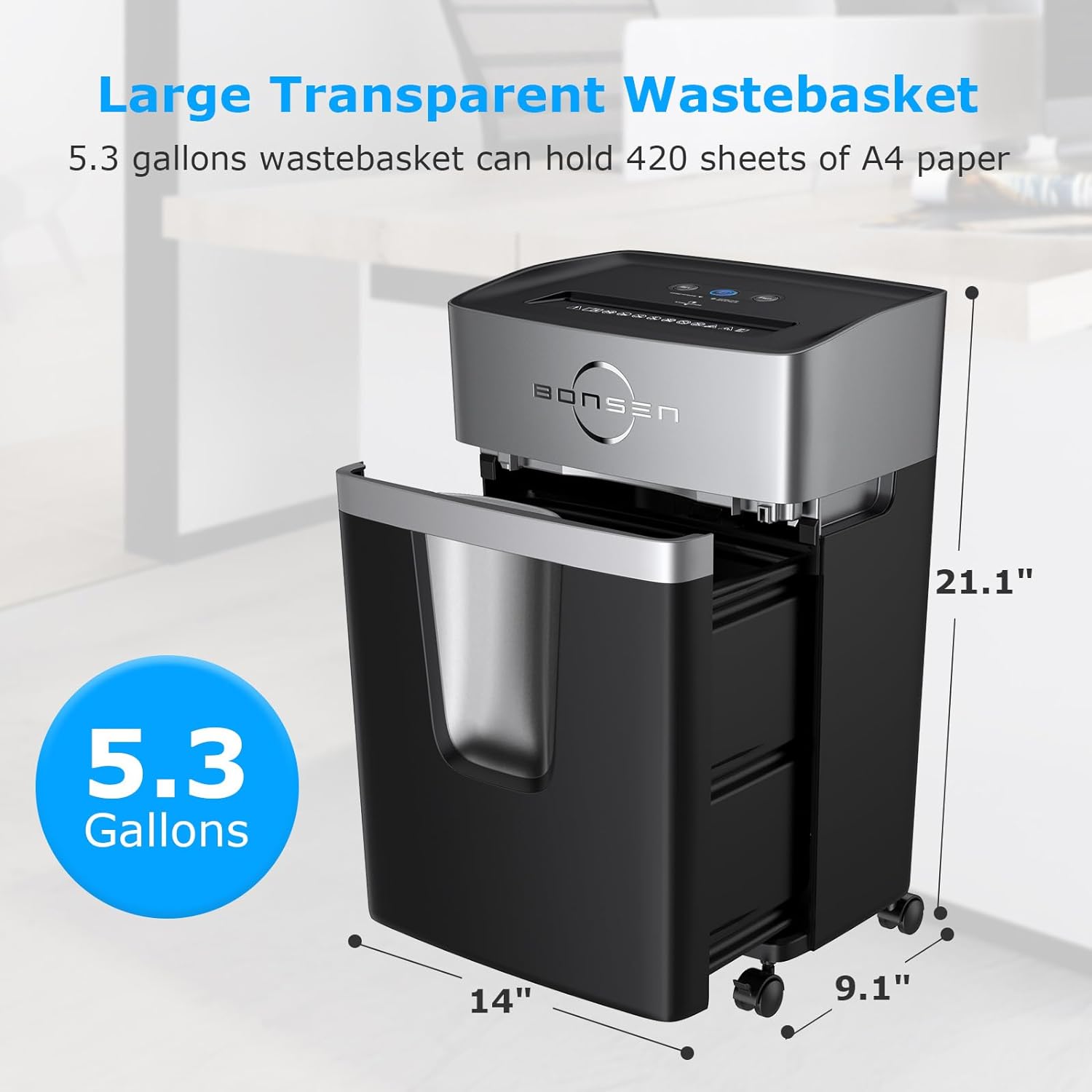 12-Sheet Cross Cut Paper Shredder for Home Office Use | 40-Min Running Time, 55 dB Ultra-Quiet with Anti-Jam