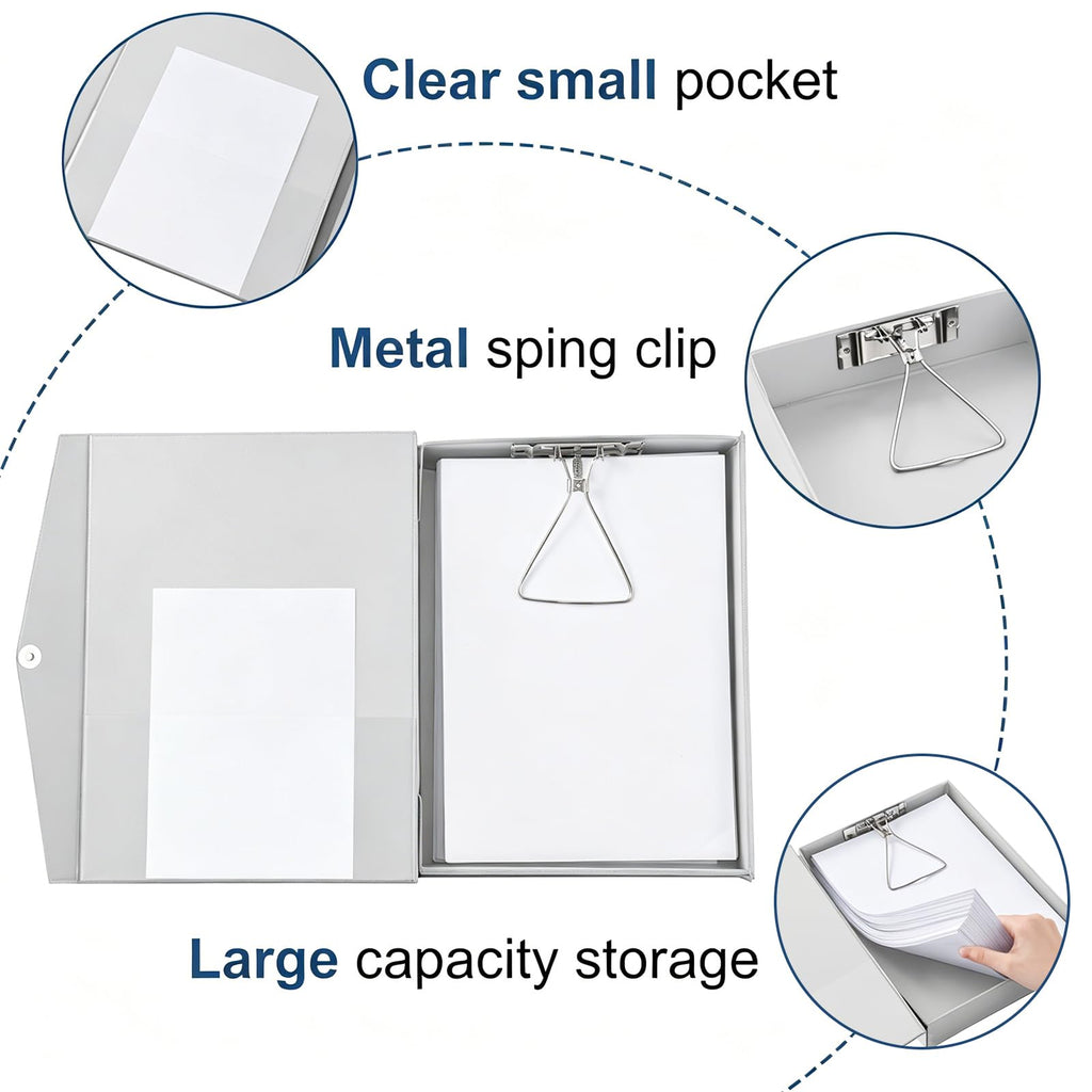Storage File Boxes A4, 6 PCS Foldable File Box with Clip, 50mm Spine