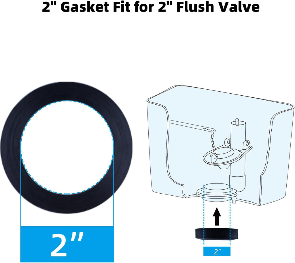 Hibbent Universal Toilet Tank to Bowl Gaskets with 3 Sets Brass Hardware Kits Fits Most 2-Inch 2.5-Inch Flush Valve Opening 2-Piece Toilet Tanks